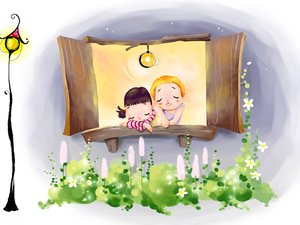 安卓动漫 梦幻童年 手绘 插画手机壁纸