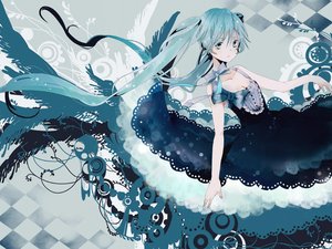 动漫 动漫少女 插画 可爱 初音