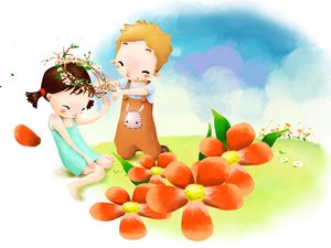 安卓动漫 梦幻童年 插画 手绘手机壁纸