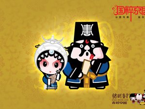 安卓炫酷 手绘 中国风 招财童子 京剧手机壁纸