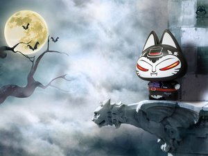 安卓动漫 拽猫 万圣节 卡通 诡异 恶搞手机壁纸