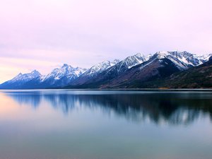 风景 自然 湖泊 雪山