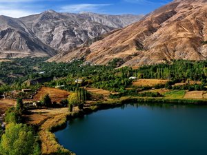 安卓风景 湖泊 湖水 湖面 自然风光 村落手机壁纸