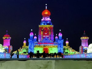 安卓风景 旅游 黑龙江 哈尔滨 冰灯手机壁纸
