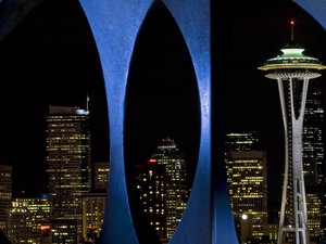 安卓风景 城市 美国 西雅图 夜景手机壁纸