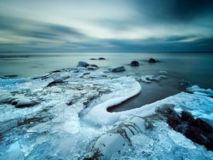 安卓风景 冬天 雪景 海洋手机壁纸