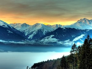 风景 自然 湖泊 雪山