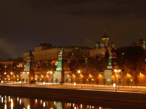 风景 城市夜景 克林姆林宫