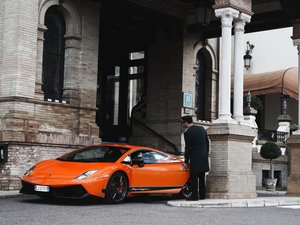 安卓汽车 超跑 橘黄色 兰博基尼 Gallardo手机壁纸
