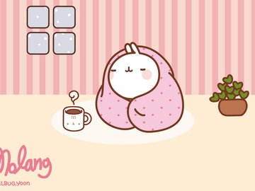 动漫 molang 可爱 手绘