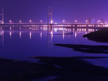 风景 城市 夜景 大桥