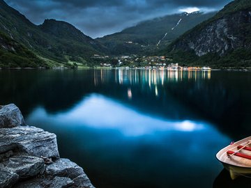 风景 湖泊 山脉