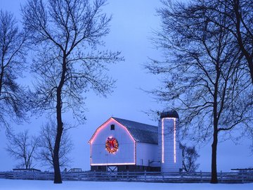 风景 雪景 田园