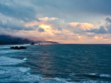 风景 海洋 礁石 浪花