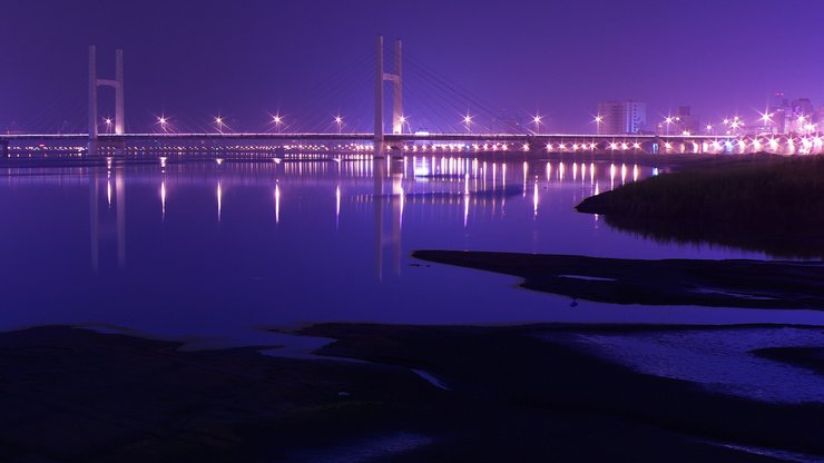 风景 城市 夜景 大桥