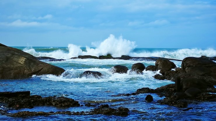 风景 海洋 浪花