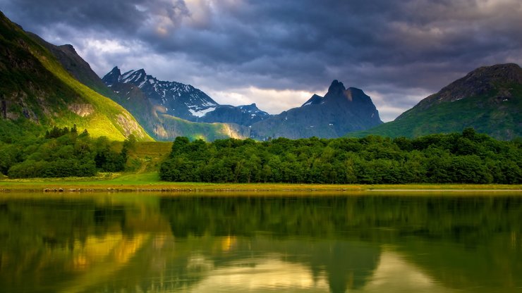 风景 自然 湖泊 山脉