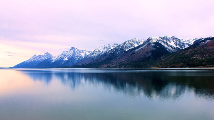 风景 自然 湖泊 雪山