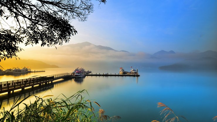 风景 湖泊 栈桥