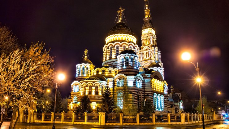 风景 城市 乌克兰 哈尔科夫 夜景