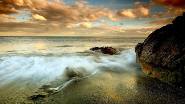 风景 海洋 礁石 浪花