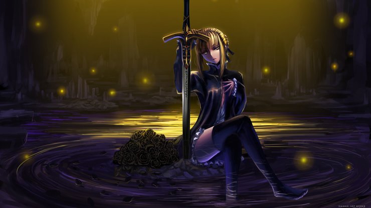 安卓手机动漫 动漫少女 武士 插画高清壁纸