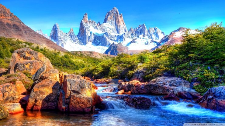 安卓手机风景 自然 雪山 河流高清壁纸