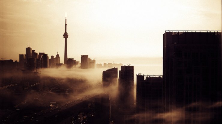 安卓风景 摄影 大雾 清晨 城市手机壁纸