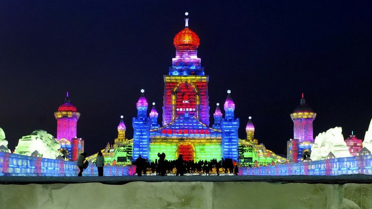 安卓手机风景 旅游 黑龙江 哈尔滨 冰灯高清壁纸