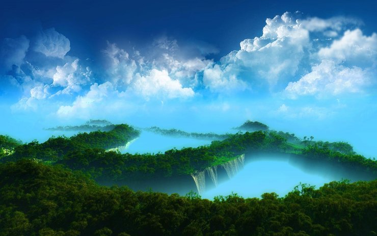 安卓手机瀑布 野外 风景 风光 美景 旅游 自然高清壁纸