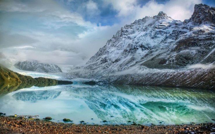 安卓手机风景 雪景 湖泊 雪山高清壁纸
