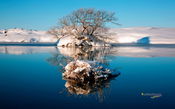 安卓手机风景 雪景 湖泊高清壁纸