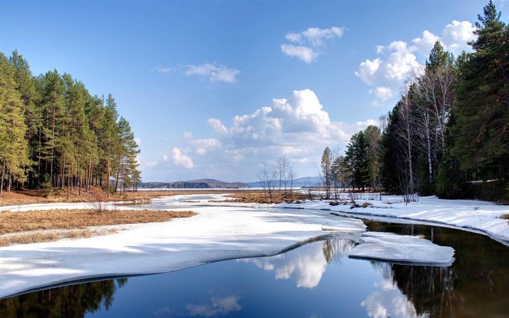安卓手机风景 雪景 河流高清壁纸