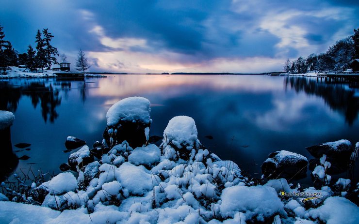 安卓手机风景 雪景 湖泊高清壁纸