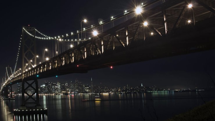 安卓手机风景 城市 桥梁 夜景高清壁纸