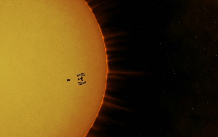 安卓手机炫酷 简约 星空 太阳 航天器高清壁纸