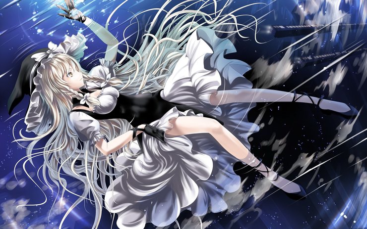 安卓手机日本 动漫 原创 小清新 可爱 萝莉 蓝色 魔法 女巫 草泥马高清壁纸