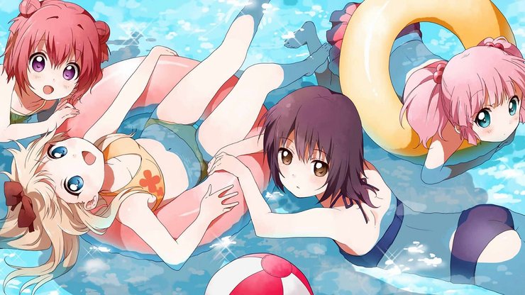 安卓手机摇曳百合 少女 校园 搞笑 动漫高清壁纸