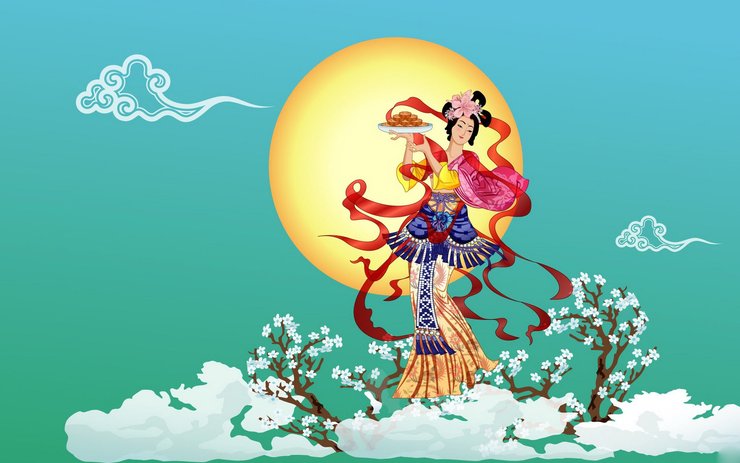 安卓手机嫦娥 嫦娥奔月 手绘 中国风高清壁纸