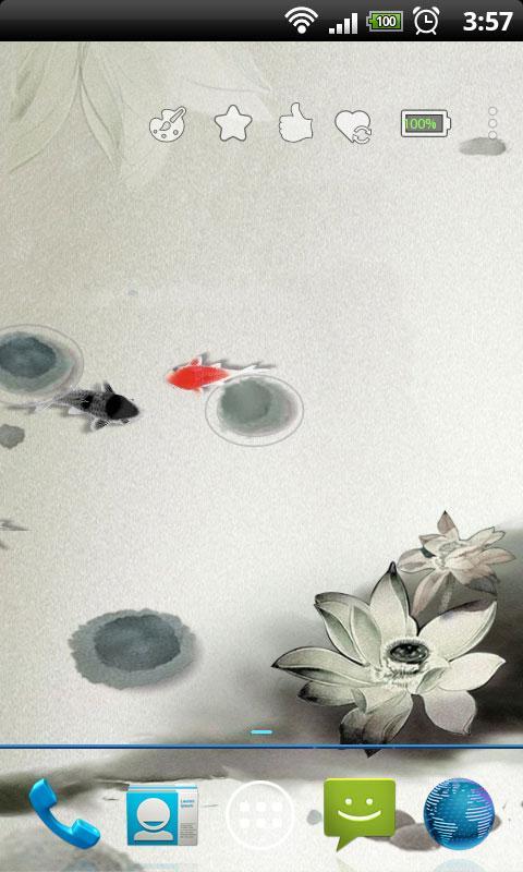 3d水墨荷塘动态锁屏壁纸
