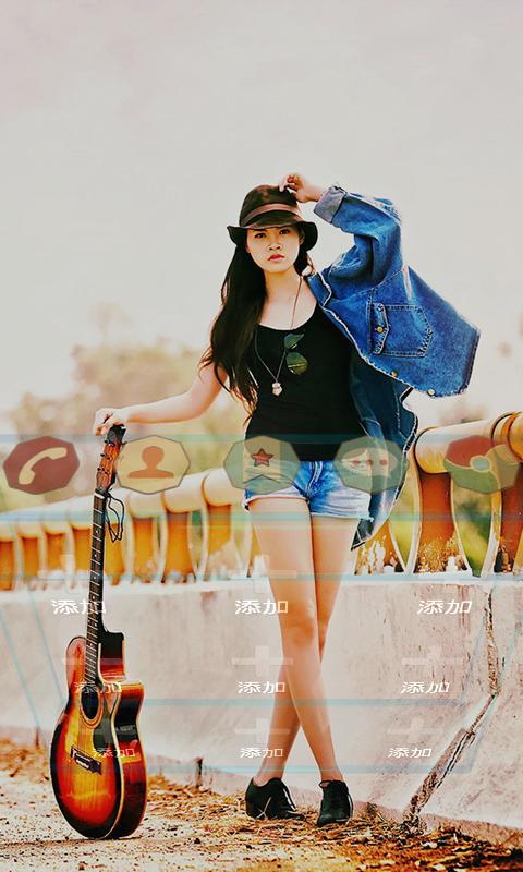 吉他女孩-宝软3D主题_主题壁纸_乐蛙软件市场_乐蛙安卓市场