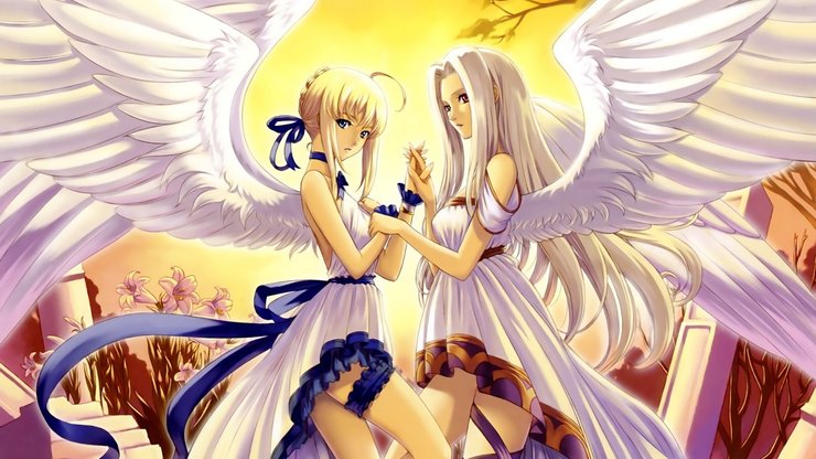 安卓动漫 动漫少女 天使 插画手机壁纸