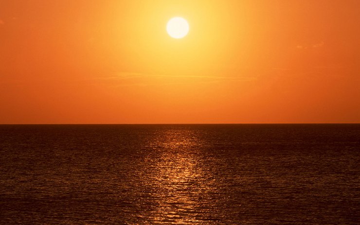 安卓风景 大海 落日 夕阳 落日余晖手机壁纸