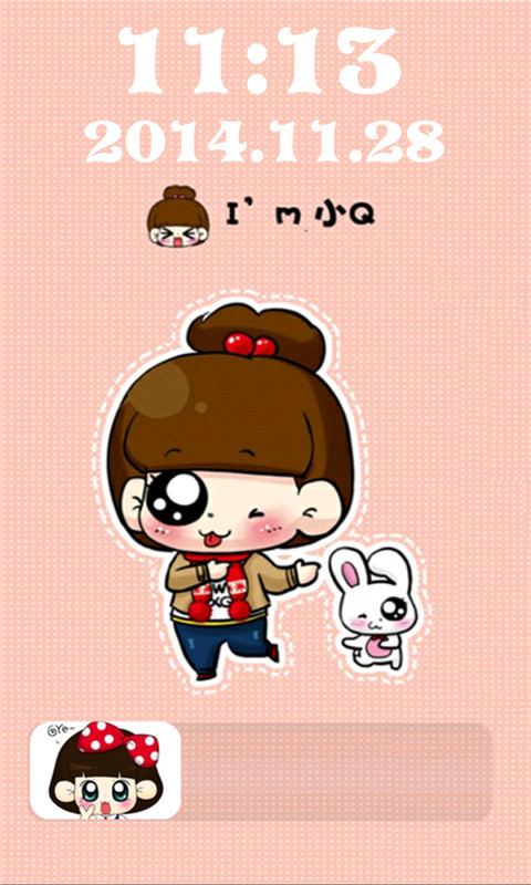 萌小q主题九宫格密码锁屏